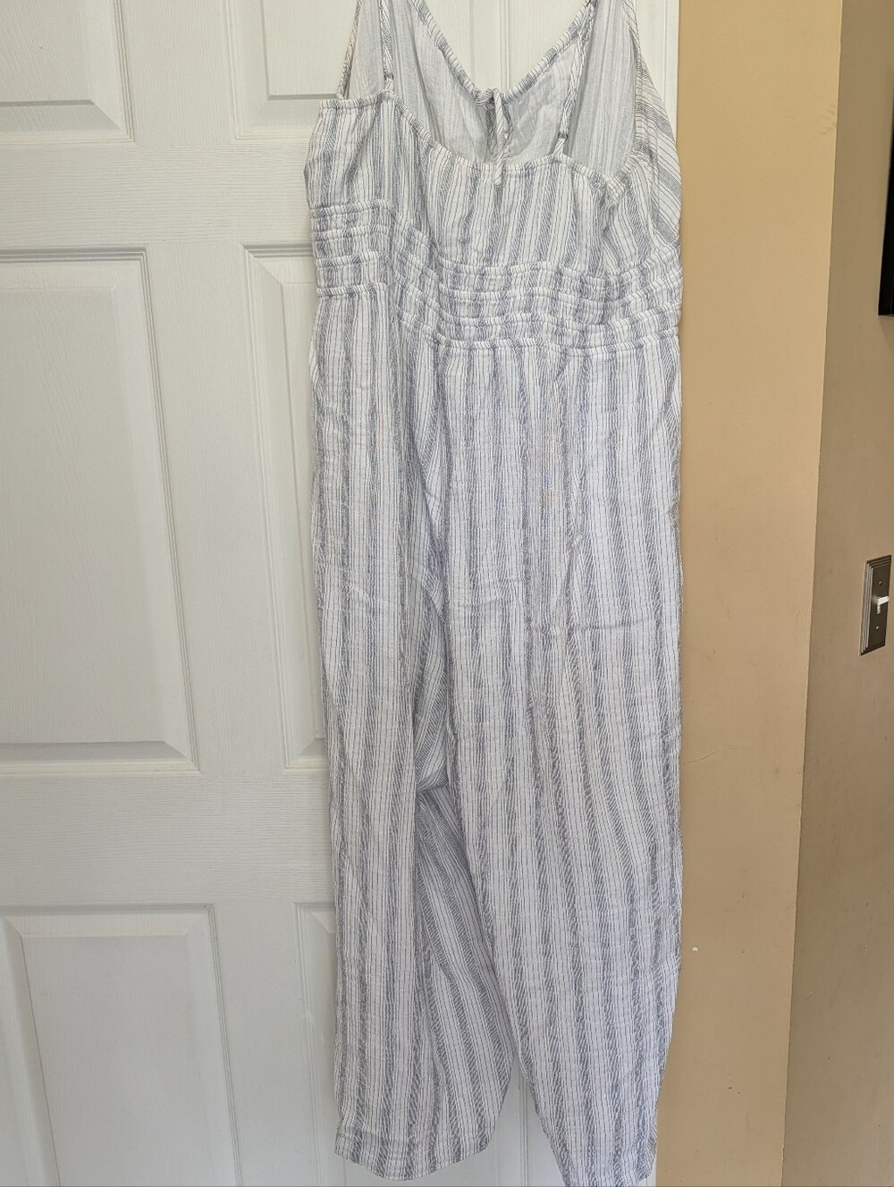 Lucky Brand Keyhole Soft And Comfy Striped Gauze Wide Leg Jumpsuit - Picture 7 of 12